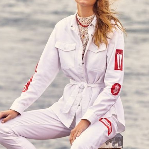 Scotch & Soda Jackets & Blazers - Scotch & Soda Amsterdam Women's White Denim Overshirt Jacket Brushed Cotton Sz S